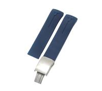 ROUHO Wasserdichtes Silikonarmband 21mm Uhrenband Edelstahl Faltschließe Gummi Armreif Ersatz für Tissot T-Touch T013 T081 T091 A24