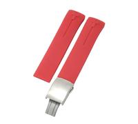 ROUHO Wasserdichtes Silikonarmband 21mm Uhrenband Edelstahl Faltschließe Gummi Armreif Ersatz für Tissot T-Touch T013 T081 T091