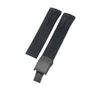 ROUHO Wasserdichtes Silikonarmband 21mm Uhrenband Edelstahl Faltschließe Gummi Armreif Ersatz für Tissot T-Touch T013 T081 T091