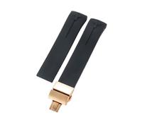 ROUHO Wasserdichtes Silikonarmband 21mm Uhrenband Edelstahl Faltschließe Gummi Armreif Ersatz für Tissot T-Touch T013 T081 T091 A17