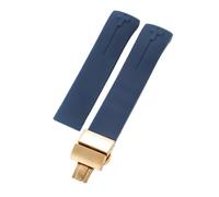 ROUHO Wasserdichtes Silikonarmband 21mm Uhrenband Edelstahl Faltschließe Gummi Armreif Ersatz für Tissot T-Touch T013 T081 T091 A16