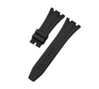 ROUHO Wasserfestes Silikon Uhrenarmband, Verstellbare Dornschließe Ersatz-Uhrenzubehör für Audemars Piguet Royal Oak Casio G-Shock GA-2100-Schwarz 28mm