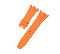 ROUHO Wasserfestes Silikon Uhrenarmband, Verstellbare Dornschließe Ersatz-Uhrenzubehör für Audemars Piguet Royal Oak Casio G-Shock GA-2100-Orange 26mm