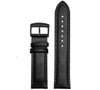 ROUHO Weiches Echtleder Uhrenarmband Haltbares Klassisches Ersatz Herrenuhr Band für Citizen JY8037 JY8031 CB5848 AT8040-Schwarz + Schwarz Dornschließe 23mm