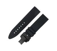 ROUHO Weiches Silikon Sport Uhrenarmband, Schweißfestes Ersatz Kautschukarmband für Chopard Classic Racing 168511-3001 168511-3015-Schwarz + Schwarz Faltschließe 23mm