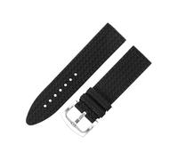 ROUHO Weiches Silikon Sport Uhrenarmband, Schweißfestes Ersatz Kautschukarmband für Chopard Classic Racing 168511-3001 168511-3015-Schwarz + Silber Dornschließe 23mm