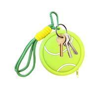 Round Coin Purse - Coin Pouch, Sport Theme Ball Shape Carrying Bag Keychain, Little Change Wallet Id Case Card Holder | For Cash Lipstick Pendant Hair Clips Earrings Travel Commuting School