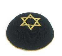 Round Designs Kippa David Stern gestrickt 15 cm