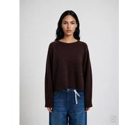 ROUND NECK PULLOVER CABLE HEM L