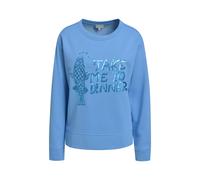 round neck sweatshirt w/ AW & slits 1/1 sleeve Blau M