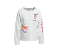 round neck sweatshirt w/ AW & slits 1/1 sleeve Weiß M
