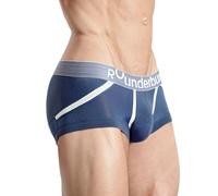 Rounderbum Herren-Unterwäsche, Boxershorts für Herren, Mini-Trunk, anatomische Technologie, Bequeme Unterwäsche, Baumwollunterwäsche, Anatomische Mini-Trunks, Marineblau, Small