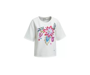 roundneck sweatshirt 1/2 sleeve w/ AW Weiß S