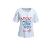 roundneck t-shirt w/ AW 1/4 sleeve Weiß XXL