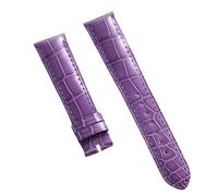 ROUREOX 14mm Weich-Echtlederarmbänder Vintage Ersatzarmbänder Reparaturzubehör für LONGINES CHOPARD Omega-Hellviolett