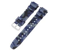 ROUREOX 18mm Camo Silikon Uhrenarmband Herren Sport Kautschukband Wasserdicht Ersatz Dornschließe für Casio AQ-S810W/AE-1200/1300/SGW-300/AEQ-110W-2 + Silber 18MM