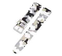 ROUREOX 18mm Camo Silikon Uhrenarmband Herren Sport Kautschukband Wasserdicht Ersatz Dornschließe für Casio AQ-S810W/AE-1200/1300/SGW-300/AEQ-110W-6 + Silber 18MM