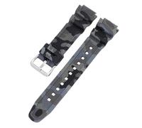 ROUREOX 18mm Camo Silikon Uhrenarmband Herren Sport Kautschukband Wasserdicht Ersatz Dornschließe für Casio AQ-S810W/AE-1200/1300/SGW-300/AEQ-110W-3 + Silber 18MM