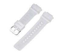 ROUREOX 18mm Herren Silikon Uhrenarmband Wasserdicht Kautschuk Ersatzarmband Sport Dornschließe für Casio AQ-S810W/800W/AEQ-110W/SGW-300H/400H/500H-9 + Silber 18MM