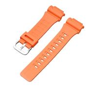 ROUREOX 18mm Herren Silikon Uhrenarmband Wasserdicht Kautschuk Ersatzarmband Sport Dornschließe für Casio AQ-S810W/800W/AEQ-110W/SGW-300H/400H/500H-6 + Silber 18MM