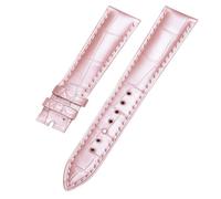 ROUREOX 18mm Weich-Echtlederarmbänder Vintage Ersatzarmbänder Reparaturzubehör für LONGINES CHOPARD Omega-Rosa