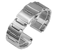 ROUREOX 20MM Edelstahl Ersatz Uhrband Gebogen, Männer Metall Einsatz Uhrarmband für Seiko Little Monster SRP307/SRP313/SKX779/SKX781-Silber 20MM