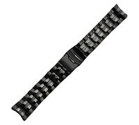 ROUREOX 22MM 316L Edelstahl Uhrband, Metall Ersatzarmband, Erweiterbares Uhrzubehör für Casio Edifice EF-524/527/534/539/544/550-Schwarz EF-550 22MM