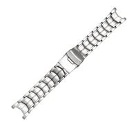 ROUREOX 22MM 316L Edelstahl Uhrband, Metall Ersatzarmband, Erweiterbares Uhrzubehör für Casio Edifice EF-524/527/534/539/544/550-Silber EF-524 22MM