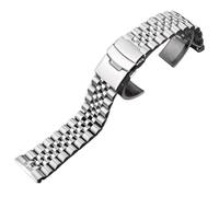 ROUREOX 22MM Edelstahl Ersatz Uhrarmband, Herren Metall Gebogenes Ende, Armbandband-Silber 22MM für Seiko Turtle SRP773/SRP774/SRP777