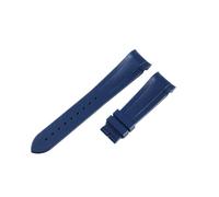 ROUREOX 22mm Gebogener Anstoß Silikon Uhrenarmband Herren Wasserdicht Kautschukband Edelstahl Faltschließe für Tudor M79030N/M79250BA/M79230R/M57000-Blau + Keine Schnalle 22MM