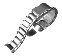 ROUREOX 22MM Herren Edelstahl Ersatz Uhrarmband, Metall Gebogenes Ende Uhrarmband für Casio Edifice EQB-500/EQB-501/EQB-800-Silber 22MM