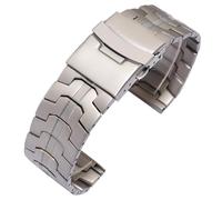 ROUREOX 22MM Herren Metall Ersatz Uhrarmband, Edelstahl Uhrarmband Gerades Ende für Casio Edifice EFR-303/EFV-540/EFS-S510-Titan + Silber 22MM