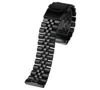 ROUREOX 22MM Metall Ersatz Uhrarmband Spezielle Schnittstelle, Herren Edelstahl Einsatz Uhrarmband für Seiko PROSPEX Turtle SRPA21J1/SRPE99K1-Schwarz 5-Perlen 22MM