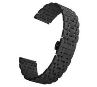 ROUREOX 22MM Metall Uhrarmband Gerades Ende, 316L Edelstahl Ersatz Uhrarmband für Emporio Armani AR60024/AR60025/AR60028/AR11238/AR11239-Schwarz B 22MM
