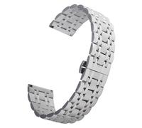 ROUREOX 22MM Metall Uhrarmband Gerades Ende, 316L Edelstahl Ersatz Uhrarmband für Emporio Armani AR60024/AR60025/AR60028/AR11238/AR11239-Silber B 22MM