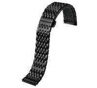 ROUREOX 22MM Metall Uhrarmband Gerades Ende, 316L Edelstahl Ersatz Uhrarmband für Emporio Armani AR60024/AR60025/AR60028/AR11238/AR11239-Schwarz D 22MM