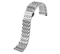 ROUREOX 22MM Metall Uhrarmband Gerades Ende, 316L Edelstahl Ersatz Uhrarmband für Emporio Armani AR60024/AR60025/AR60028/AR11238/AR11239-Silber D 22MM