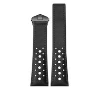 ROUREOX 22mm Rally Leder Uhrenarmband Perforiert, Racing Echtleder Ersatzband mit Faltschließe für Tag Heuer Monaco Gulf Oil Collaboration CBL2115-Schwarz+Schwarz+Schwarz