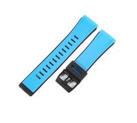 ROUREOX 24Mm Gerades Ende Silikon Uhrenarmband, Herren Weiches Ersatzarmband Silikon für Casio G-Shock GA-2000/PRG-600/PRW-6600/PRG-650-Hellblau 24MM