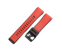ROUREOX 24Mm Gerades Ende Silikon Uhrenarmband, Herren Weiches Ersatzarmband Silikon für Casio G-Shock GA-2000/PRG-600/PRW-6600/PRG-650-Rot 24MM