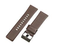 ROUREOX 27mm Leder-Uhrenband Ersatz Edelstahl-Schloss Rindleder-Uhrenarmband für Diesel DZ4323 7312 7314 1657 4318-Braun