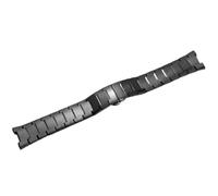 ROUREOX 316L Edelstahl Notch Ersatz Uhrarmband, Ausdehnbares Schmetterlingsverschluss, Uhrzubehör für RADO LD6020-Schwarz 14 * 7MM