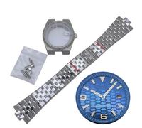 ROUREOX 39.5mm Uhrengehäuse Set Zifferblatt Zeiger Edelstahl Saphirglas Integriertes Armband NH35 Werk DIY Set für Rolex Datejust/Royal Oak/Tissot PRX-8 39.5MM