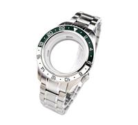 ROUREOX 44mm GMT Uhrengehäuse Leuchtende Keramik Lünette Saphirglas Edelstahl Armband NH34 NH35 Werk Modding für Grand Seiko-B6 Gold 44MM