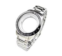 ROUREOX 44mm GMT Uhrengehäuse Leuchtende Keramik Lünette Saphirglas Edelstahl Armband NH34 NH35 Werk Modding für Grand Seiko-B1 Gold 44MM