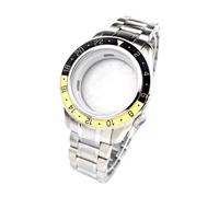 ROUREOX 44mm GMT Uhrengehäuse Leuchtende Keramik Lünette Saphirglas Edelstahl Armband NH34 NH35 Werk Modding für Grand Seiko-A4 Gold 44MM