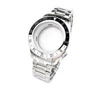 ROUREOX 44mm GMT Uhrengehäuse Leuchtende Keramik Lünette Saphirglas Edelstahl Armband NH34 NH35 Werk Modding für Grand Seiko-A6 Gold 44MM