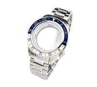 ROUREOX 44mm GMT Uhrengehäuse Leuchtende Keramik Lünette Saphirglas Edelstahl Armband NH34 NH35 Werk Modding für Grand Seiko-B4 Gold 44MM