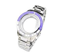ROUREOX 44mm GMT Uhrengehäuse Leuchtende Keramik Lünette Saphirglas Edelstahl Armband NH34 NH35 Werk Modding für Grand Seiko-B3 Gold 44MM