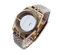 ROUREOX 904L Edelstahl Uhrengehäuse Armband Set 36mm 40mm Roségold Saphirglas Riffellünette NH34 NH35 NH36 for Rolex Oyster Perpetual/Datejust-A 40MM